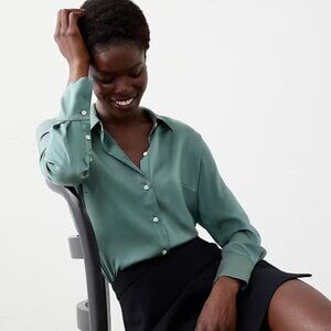 Banana Republic Factory Silky Classic Shirt Slate Green Size small